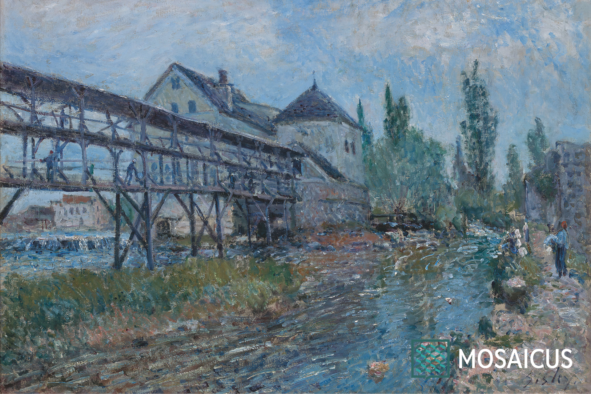 Alfred Sisley, Il mulino Provencher a Moret (Le Moulin Provencher à Moret), 1883, olio su tela, conservato presso il Museum Boijmans Van Beuningen a Rotterdam