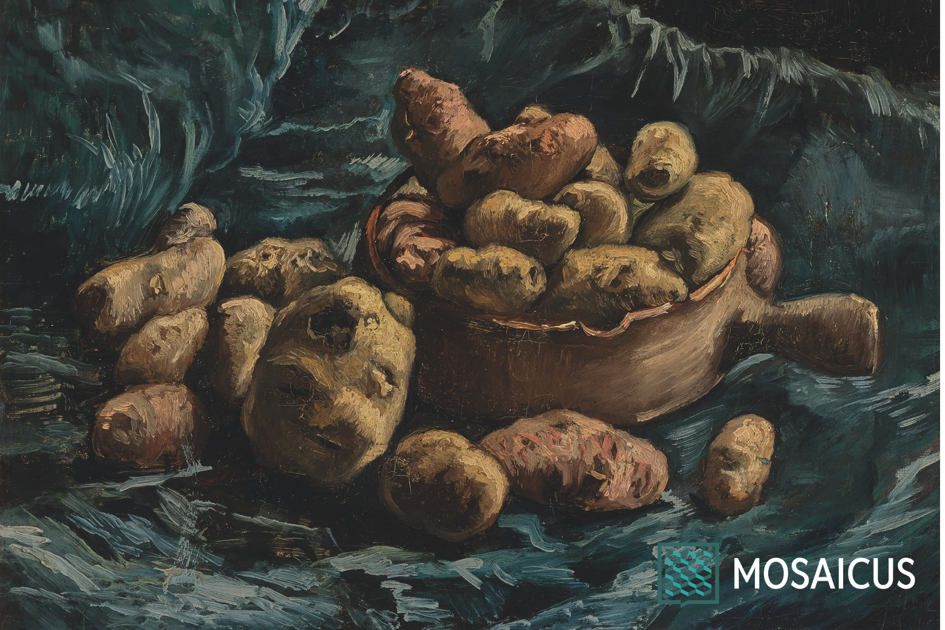 Vincent Van Gogh
Natura morta con patate, autunno 1886
Olio su tela, cm 47 x 57
Rotterdam, Collezione Museum Boijmans Van Beuningen.